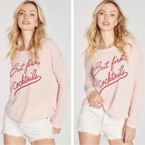 Wildfox Pink 'But First, Cocktails' Top